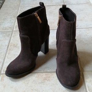 NINE WEST Brown Suede Leather Booties 7.5